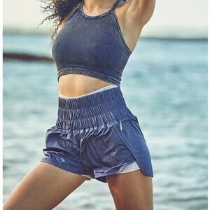 Free People The Way Home Shorts in Deep Sea Purple Windbreaker Short FP Movement